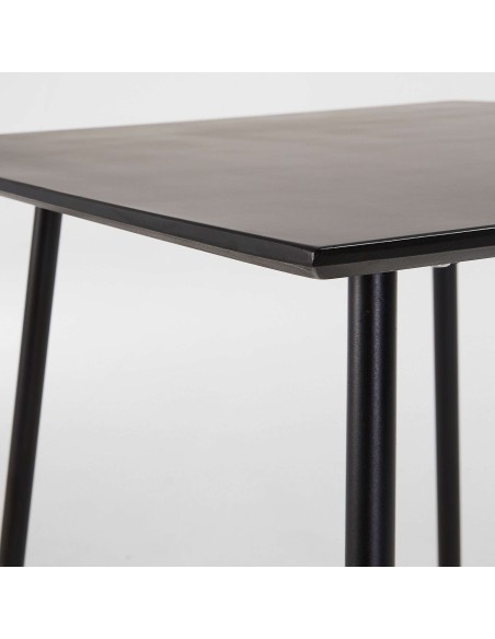 Mesa MATHIS 75 x 75 cm cemento/patas acero negro - Kave Home