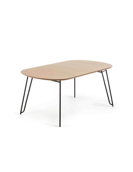 Mesa ext NOVAC 170(320)x100 cm roble/acero Kave Home/Vackart CC1074M46