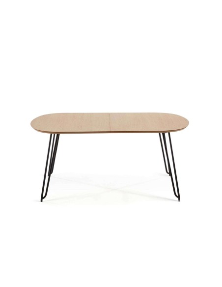 Mesa ext NOVAC 170(320)x100 cm roble/acero Kave Home/Vackart CC1074M46