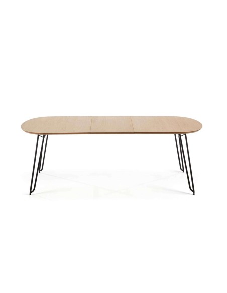 Mesa ext NOVAC 170(320)x100 cm roble/acero Kave Home/Vackart CC1074M46