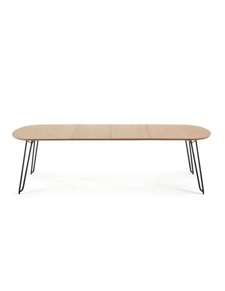 Mesa ext NOVAC 170(320)x100 cm roble/acero Kave Home/Vackart CC1074M46