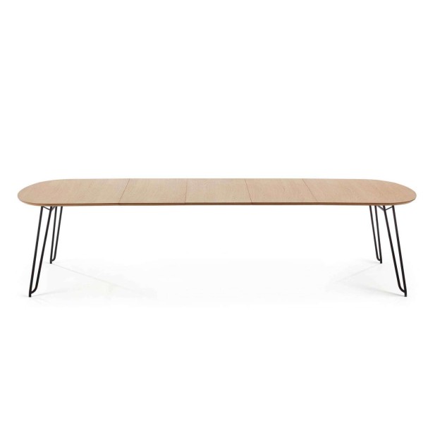 Mesa ext NOVAC 170(320)x100 cm roble/acero Kave Home/Vackart CC1074M46