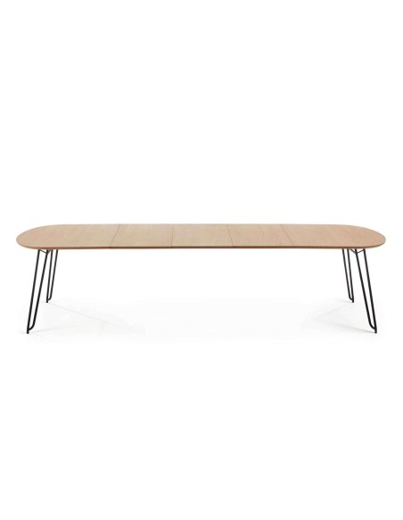 Mesa ext NOVAC 170(320)x100 cm roble/acero Kave Home/Vackart CC1074M46