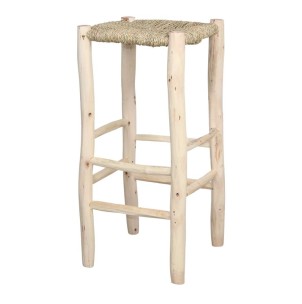 Taburete Alto TULANE 74 cm, Madera / Palma Natural - Vackart. Exclusivos taburetes de diseño nórdico en Vackart, tu tienda diseño online.