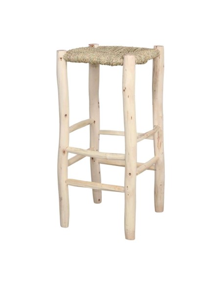 Taburete Alto TULANE 74 cm, Madera / Palma Natural. Vackart