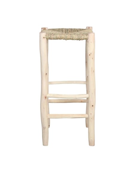 Taburete Alto TULANE 74 cm, Madera / Palma Natural. Vackart