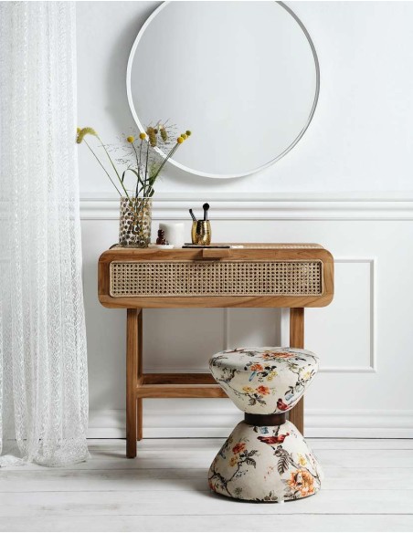 Consola MERGE, teca/vidro - Nordal