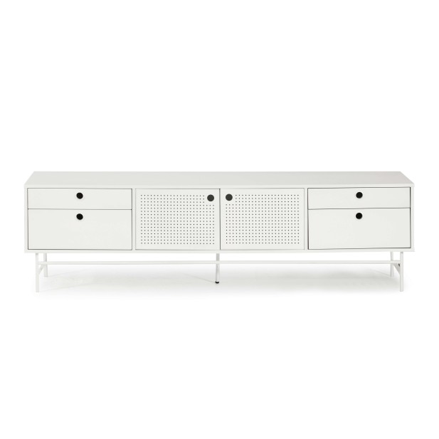 Mueble TV PUNTO 180 cm, DM / Metal Blanco - Teulat. Vackart