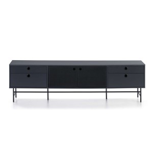 Mueble TV PUNTO 180 cm, DM / Metal Negro - Teulat. Los modernos y más exclusivos muebles de diseño nórdico, solo en Vackart tu tienda de diseño online.