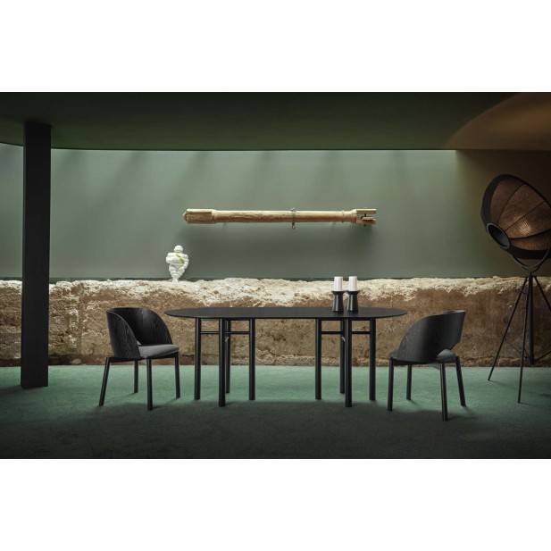 Mesa JUNCO 200x100 cm, DM / Fresno Negro - Teulat. Vackart