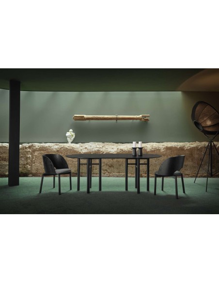 Mesa JUNCO 200x100 cm, DM / Fresno Negro - Teulat. Vackart