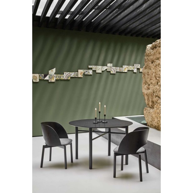 Mesa JUNCO Ø120 cm, DM / Fresno Negro - Teulat. Vackart