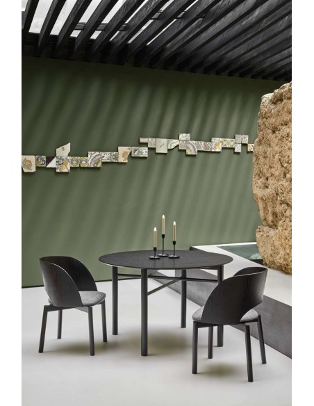 Mesa JUNCO Ø120 cm, DM / Fresno Negro - Teulat. Vackart