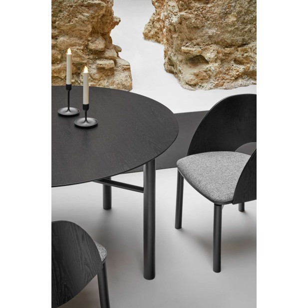 Mesa JUNCO Ø120 cm, DM / Fresno Negro - Teulat. Vackart