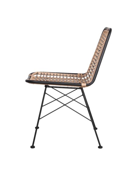 Silla GINO negro ratán sintético, estilo nórdico