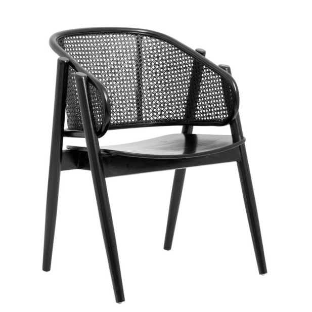 Sillón WICKY, Madera / Ratán Negro - Nordal. Vackart