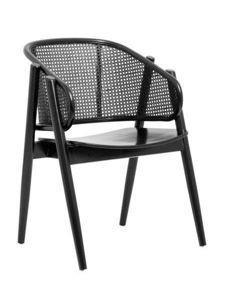 Sillón WICKY, Madera / Ratán Negro - Nordal. Vackart