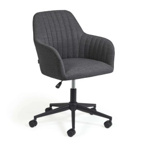 Silla de escritorio Madina gris oscuro - Kave Home/Vackart; CC2186VD15. Silla de diseño en Vackart. La tienda de decoración online más cool
