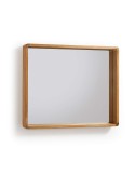 Espejo Kuveni de madera maciza de teca 80 x 65 cm