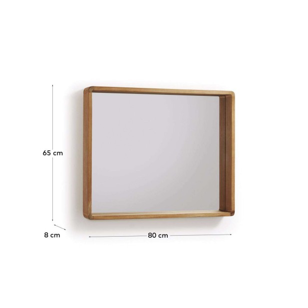 Espejo Kuveni madera maciza teca 80x65 cm - Kave Home/Vackart SN006M47