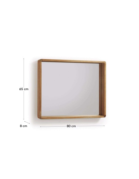 Espejo Kuveni madera maciza teca 80x65 cm - Kave Home/Vackart SN006M47