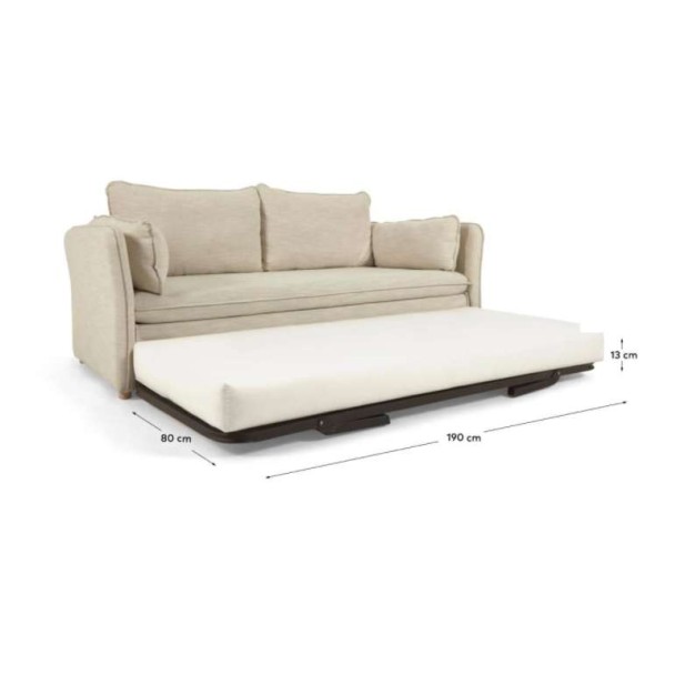 Sofá cama TANIT blanco/haya 210 cm - Kave Home, Vackart - S799_60_SN39 Sofá cama TANIT blanco/haya 210 cm - Kave Home, Vackart - S799_60_SN39