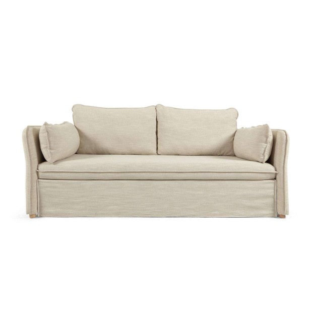 Sofá cama TANIT blanco/haya 210 cm - Kave Home, Vackart - S799_60_SN39