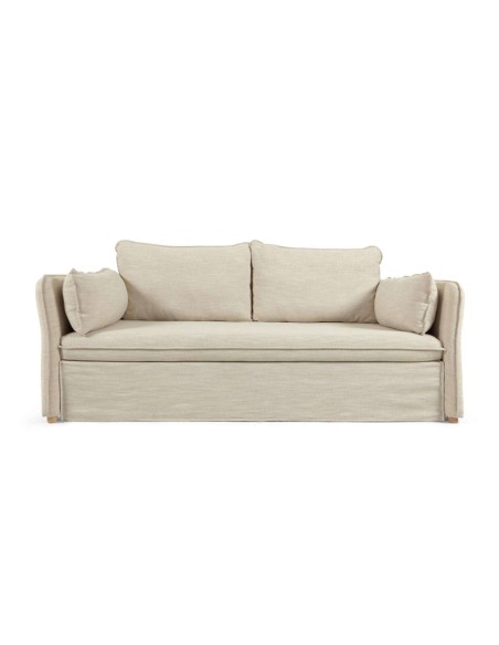 Sofá cama TANIT blanco/haya 210 cm - Kave Home, Vackart - S799_60_SN39