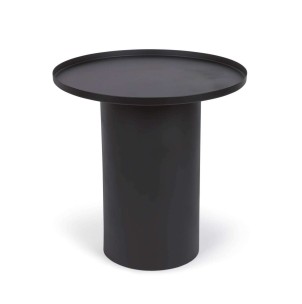 Mesa auxiliar FLEKSA Ø45cm metal negro - Kave Home, Vackart - LH0159R01. Muebles de diseño.