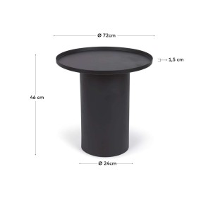 Mesa auxiliar FLEKSA Ø45cm metal negro  - Kave Home, Vackart LH0159R01 2