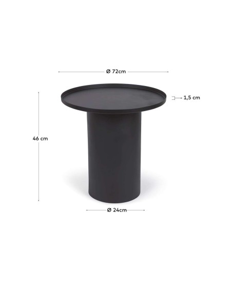 Mesa auxiliar FLEKSA Ø45cm metal negro - Kave Home, Vackart LH0159R01