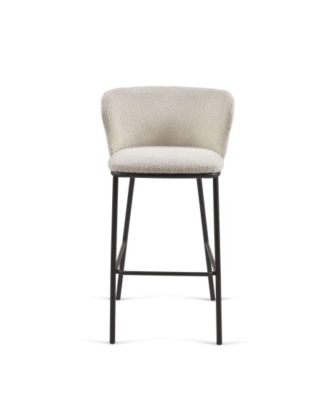 Taburete CISELIA 75 cm borrego blanco/metal negro - Kave Home