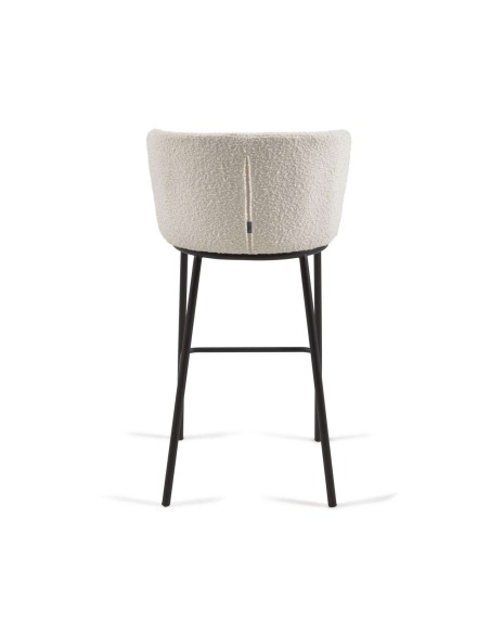 Taburete CISELIA 75 cm borrego blanco/metal negro - Kave Home