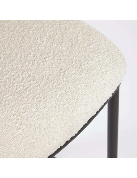 Taburete CISELIA 75 cm borrego blanco/metal negro - Kave Home