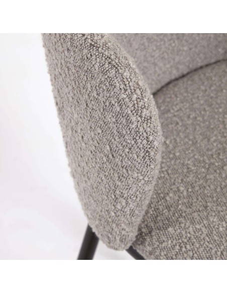 Taburete CISELIA 75 cm borrego gris claro/metal negro - Kave Home