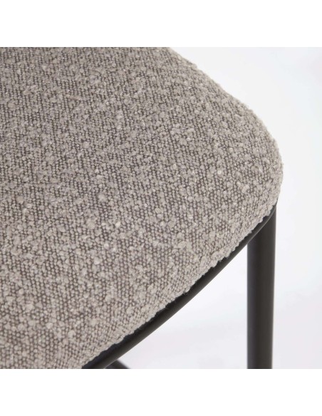 Taburete CISELIA 75 cm borrego gris claro/metal negro - Kave Home