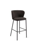 Taburete CISELIA 75 cm borrego negro/metal negro - Kave Home
