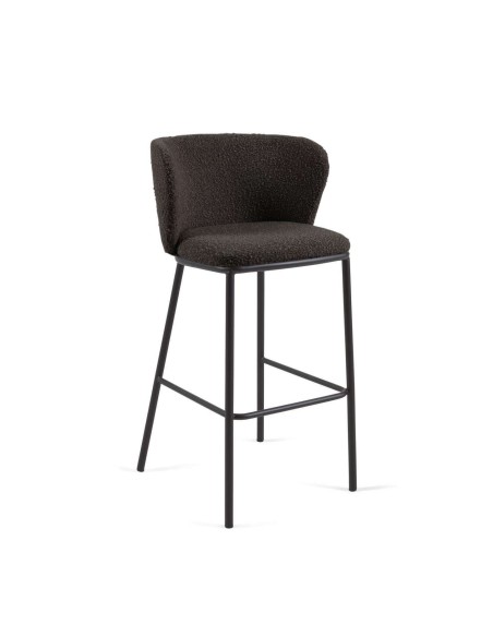 Taburete CISELIA 75 cm borrego negro/metal negro - Kave Home