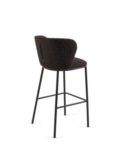 Taburete CISELIA 75 cm borrego negro/metal negro - Kave Home