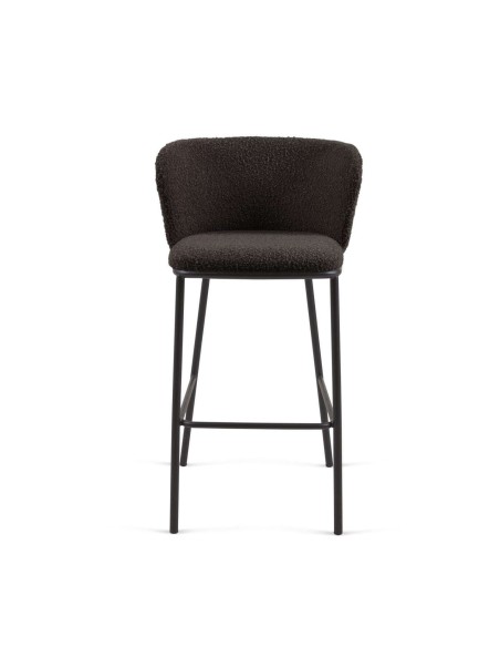 Taburete CISELIA 75 cm borrego negro/metal negro - Kave Home