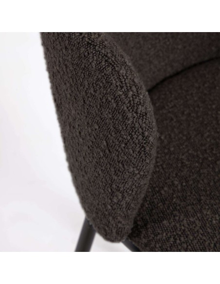 Taburete CISELIA 75 cm borrego negro/metal negro - Kave Home