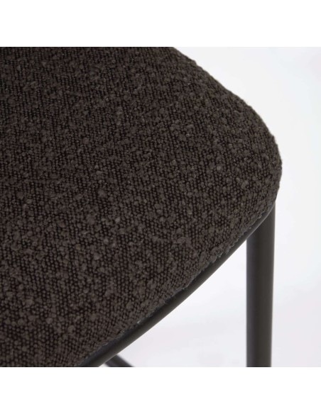 Taburete CISELIA 75 cm borrego negro/metal negro - Kave Home