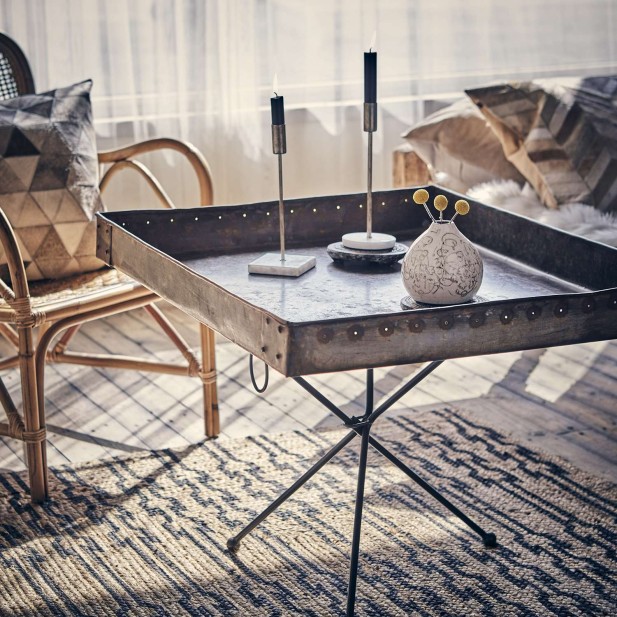 Alfombra JUNI L 180x120 cm, Yute Natural / Negro - Affari