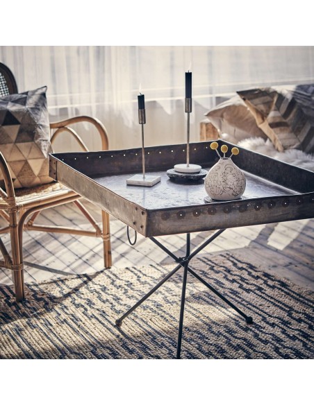 Alfombra JUNI L 180x120 cm, Yute Natural / Negro - Affari