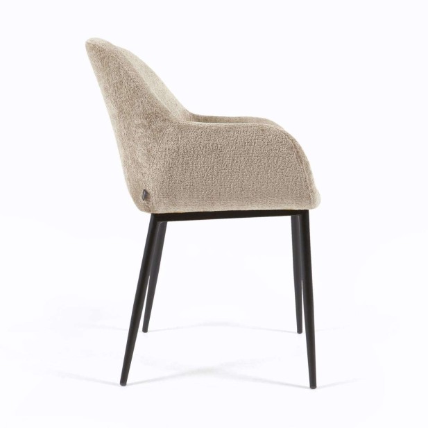 Silla KONNA chenilla beige/acero negro - Kave Home/Vackart CC0934BG12 Silla KONNA chenilla beige/acero negro - Kave Home/Vackart CC0934BG12