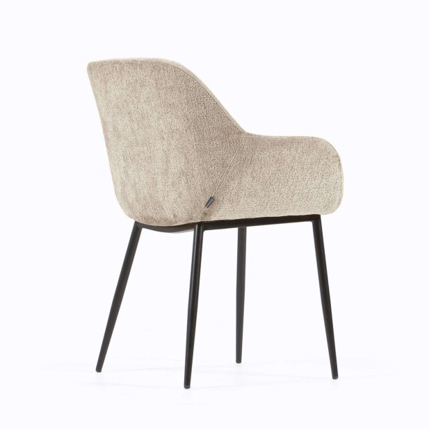 Silla KONNA chenilla beige/acero negro - Kave Home/Vackart CC0934BG12 Silla KONNA chenilla beige/acero negro - Kave Home/Vackart CC0934BG12