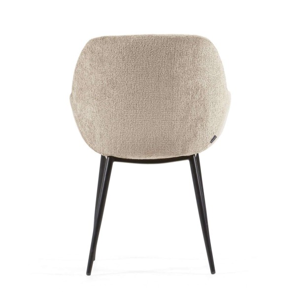 Silla KONNA chenilla beige/acero negro - Kave Home/Vackart CC0934BG12 Silla KONNA chenilla beige/acero negro - Kave Home/Vackart CC0934BG12