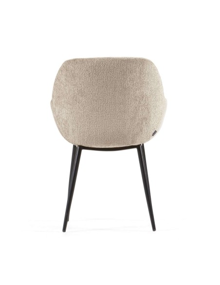 Silla KONNA chenilla beige/acero negro - Kave Home/Vackart CC0934BG12