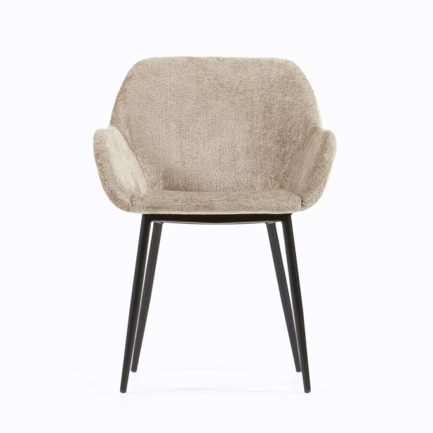 Silla KONNA chenilla beige/acero negro - Kave Home/Vackart CC0934BG12 Silla KONNA chenilla beige/acero negro - Kave Home/Vackart CC0934BG12