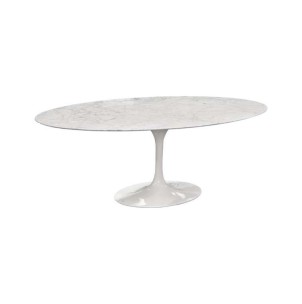 Mesa TULIP Ovalada 180x108, Mármol Carrara. Inspiración diseños Tulip de Eero Saarinen 